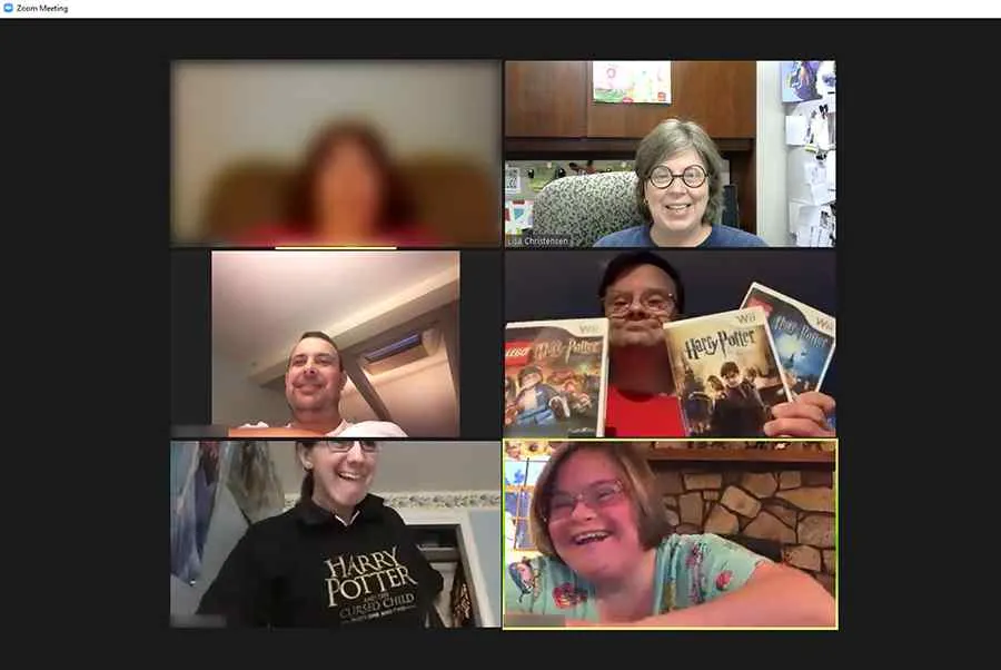 Adult recreation book club virtual meeting